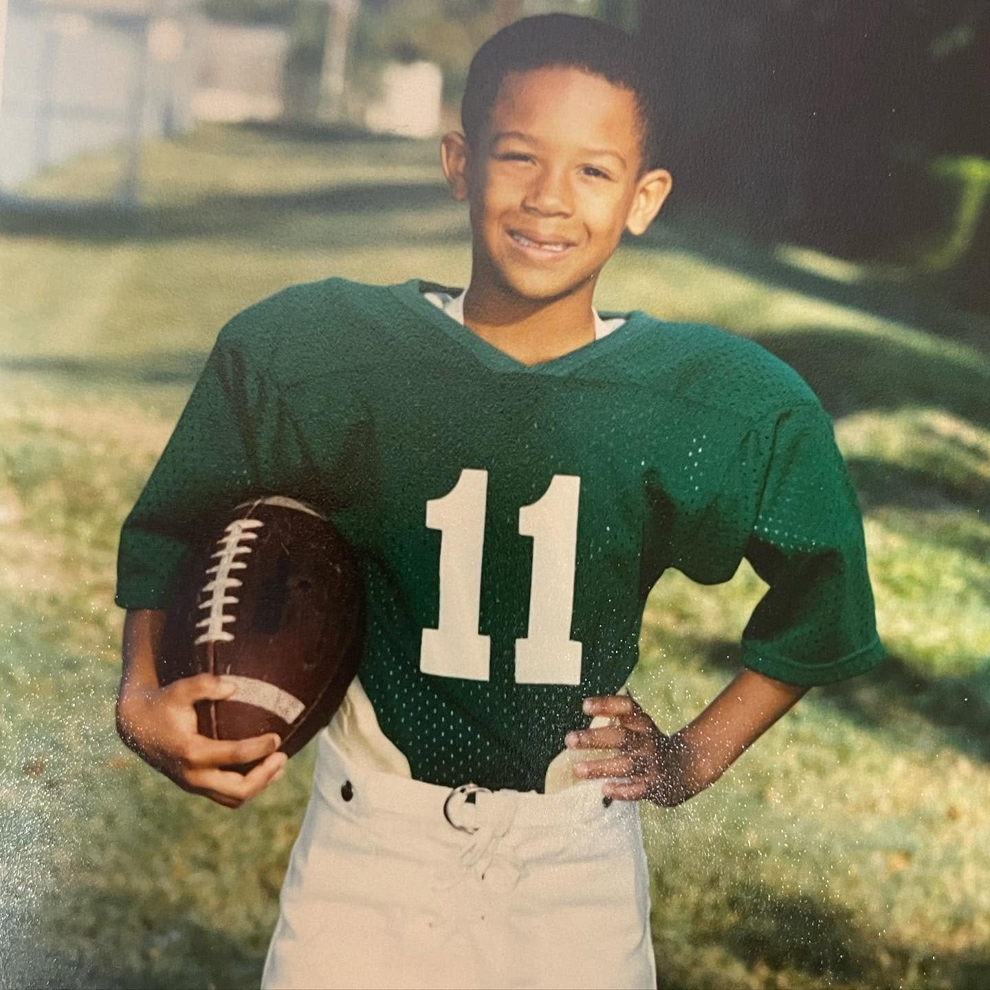 Leon playing football